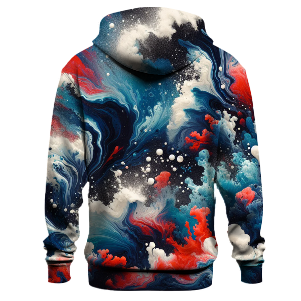 Cobalt Coral Waves Hoodie