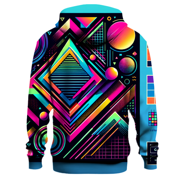 Geometric Neon Shapes Hoodie