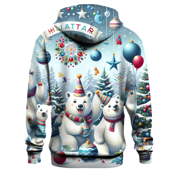 Festive Polar Bear Party Hoodie