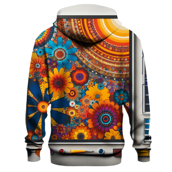 Bold Retro Floral Hoodie