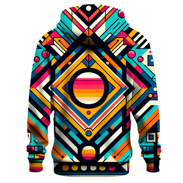 Retro Geometric Groove Hoodie