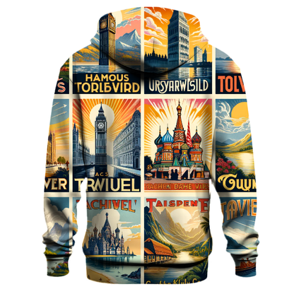 Vintage Travel Posters Collage Hoodie