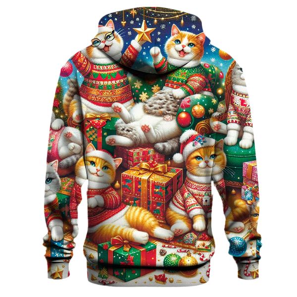 Christmas Puns and Playful Cats Hoodie