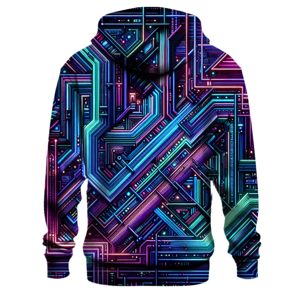 Neon Grid Lines Hoodie