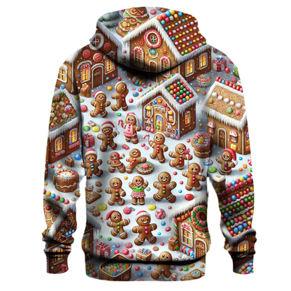 Whimsical Gingerbread Christmas Village Hoodie