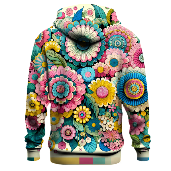 Whimsical Folk Art Flowers Hoodie