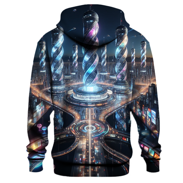 Futuristic City Lights Hoodie