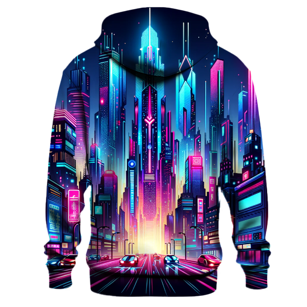 Futuristic Cyberpunk Cityscape Hoodie