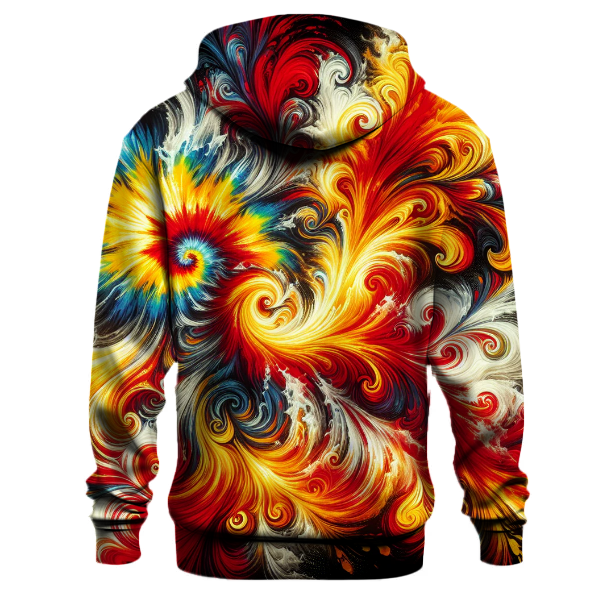 Fiery Burst Tie-dye Design Hoodie