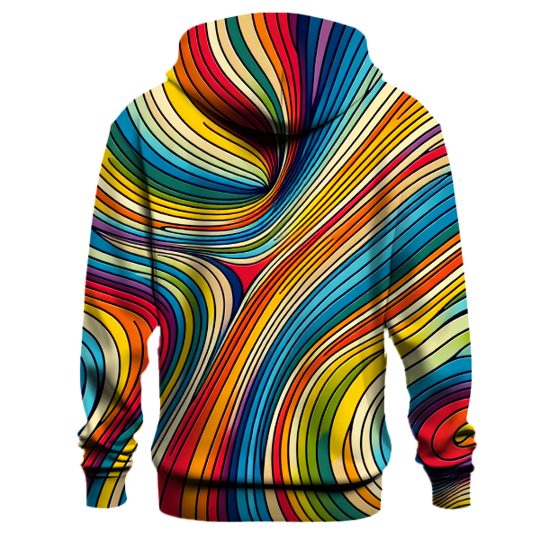 Funky Rainbow Grooves Design Hoodie