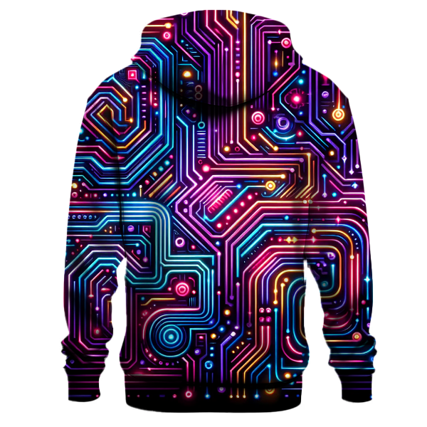 Neon Circuit Fusion Hoodie