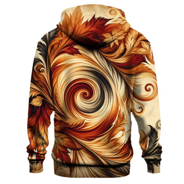 Crimson Autumn Whirl Hoodie