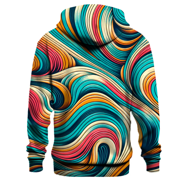 Lively Abstract Waves Hoodie