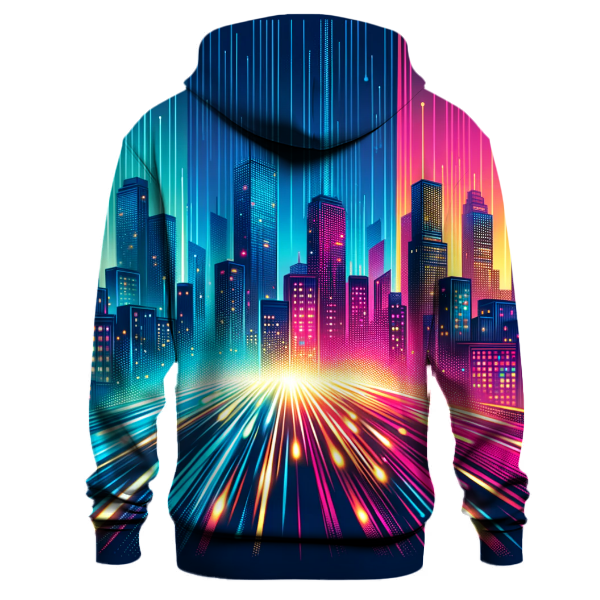 Vibrant City Lights Gradient Hoodie