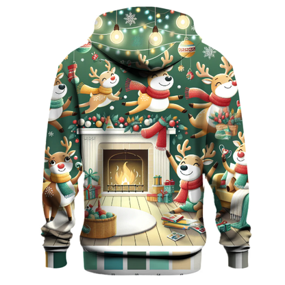 Joyful Reindeer Antics Hoodie