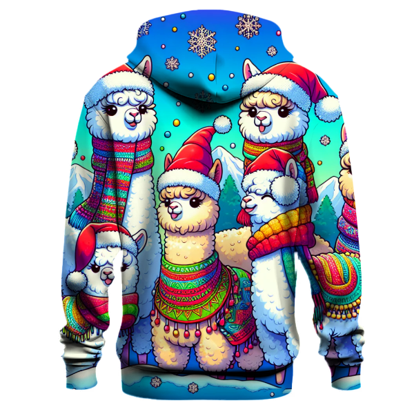 Playful Christmas Alpacas Hoodie