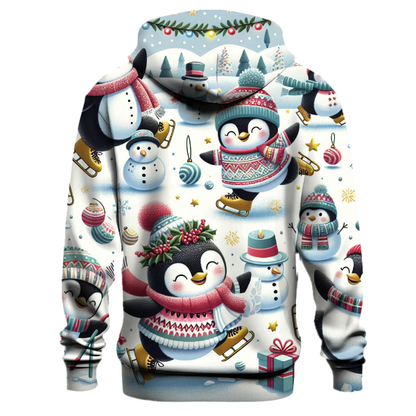 Adventurous Christmas Penguins Hoodie