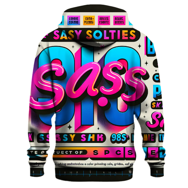 Sassy 80s Retro Words Hoodie