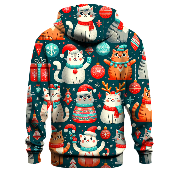 Whimsical Christmas Cats Hoodie