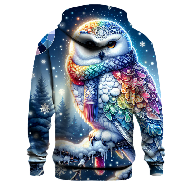 Whimsical Snowy Owl Christmas Hoodie