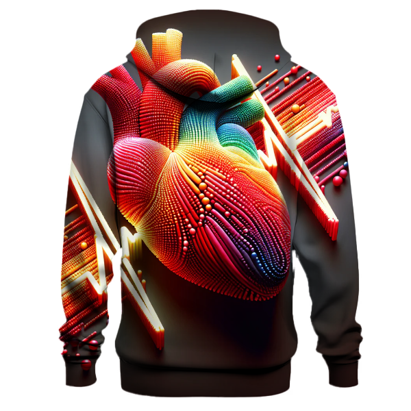 Vibrant Abstract Heartbeat Hoodie