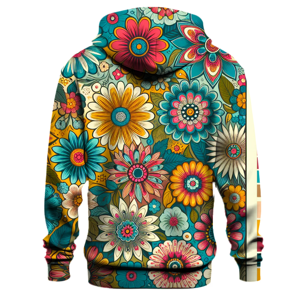 Colorful Retro Flowers Hoodie