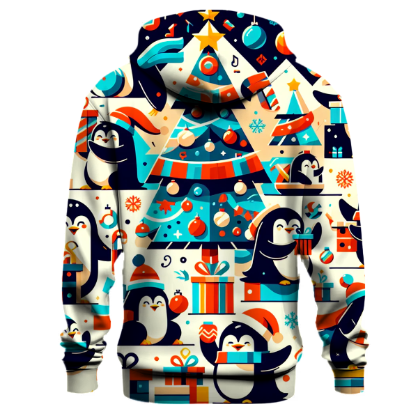 Festive Christmas Penguins Hoodie