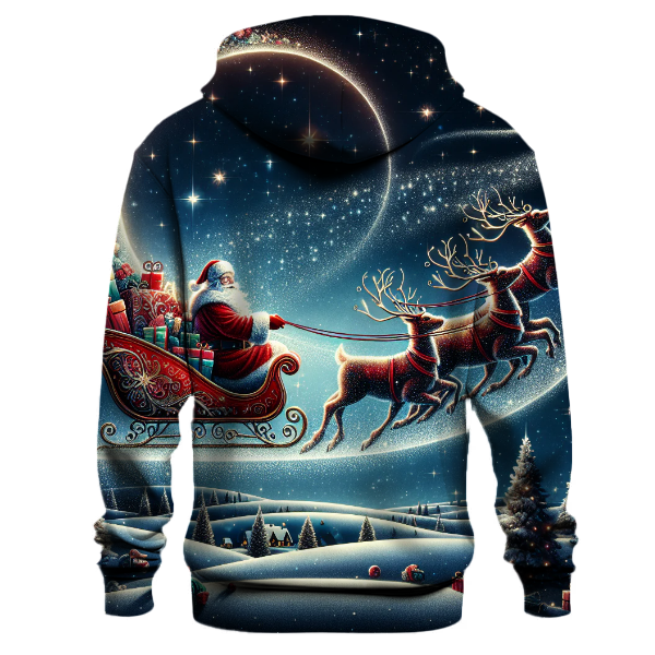 Santa's Sleigh Ride Under Starry Night Hoodie