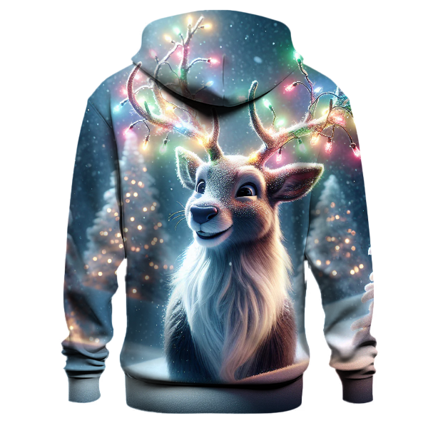 Playful Reindeer with Christmas Lights Hoodie