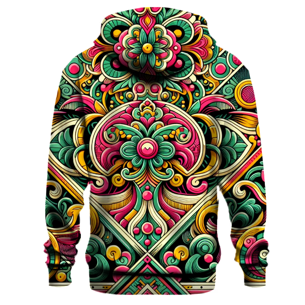 Retro Floral Patchwork Hoodie