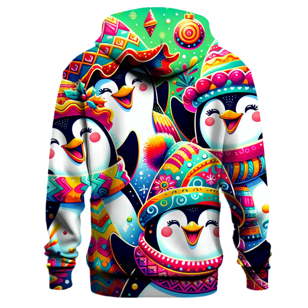 Joyful Christmas Penguins Hoodie