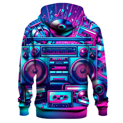 Classic 80s Boombox Blast Hoodie