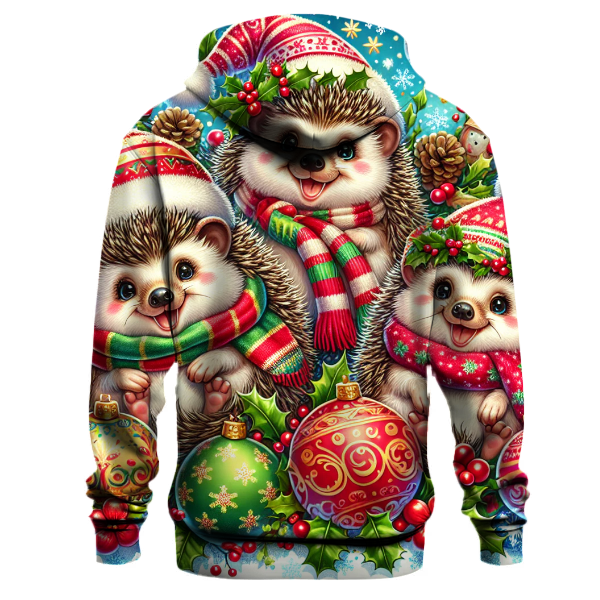 Cute Christmas Hedgehogs Hoodie