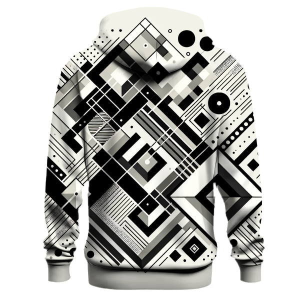 Geometric Monochrome Chic Hoodie