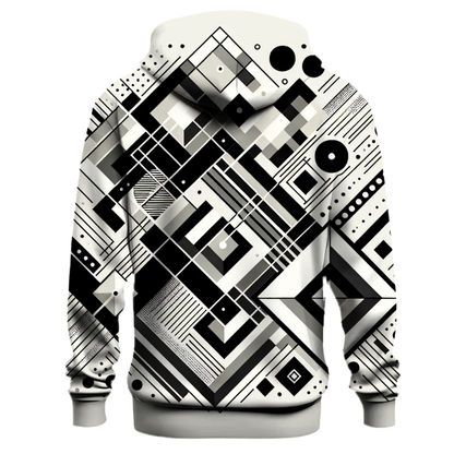 Geometric Monochrome Chic Hoodie