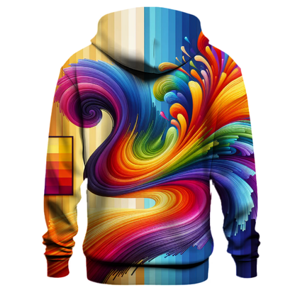 Vibrant Rainbow Burst Gradient Hoodie