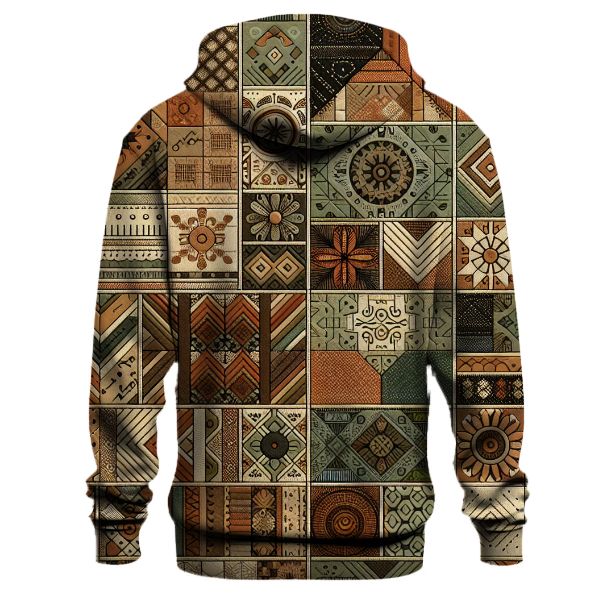 Earthy Patchwork Harmony Hoodie