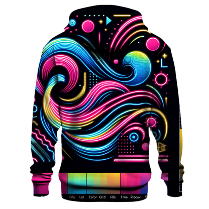 Neon Abstract Waves Hoodie