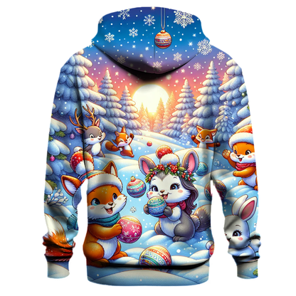 Snowy Friends Snowball Fight Hoodie