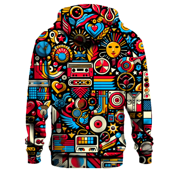 Bold Pop Art Collage Hoodie