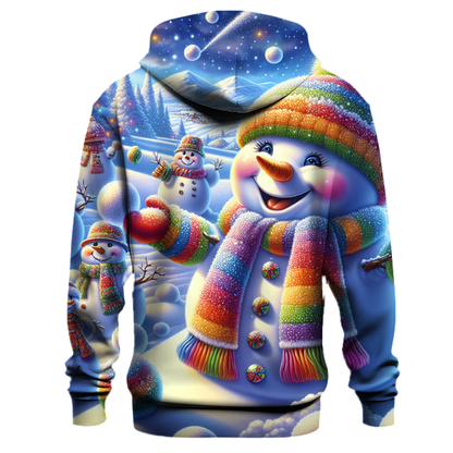 Snowman Snowball Fight Hoodie