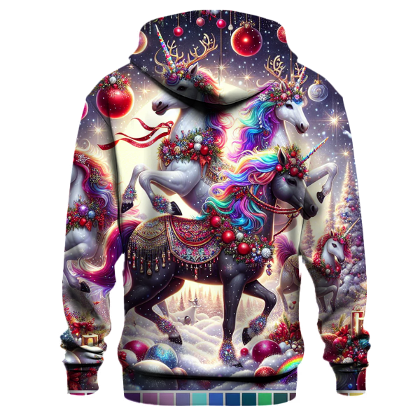 Reindeer Riding Unicorns Hoodie