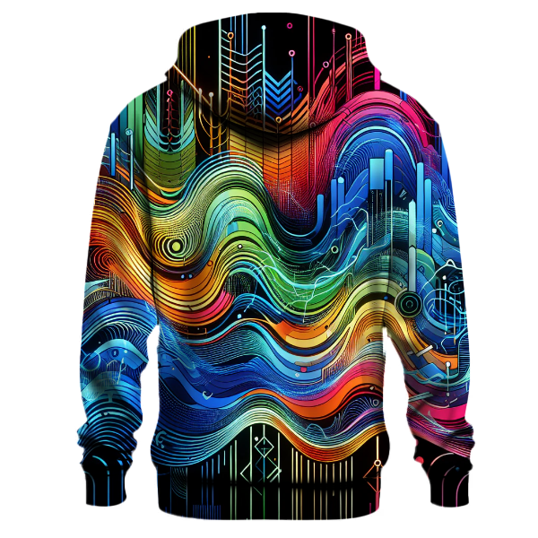 Techno Wave Pattern Hoodie