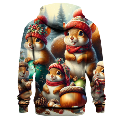 Nutty Holiday Squirrels Hoodie