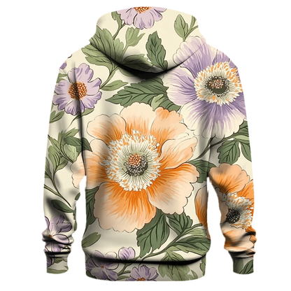 Retro Floral Cascade Hoodie