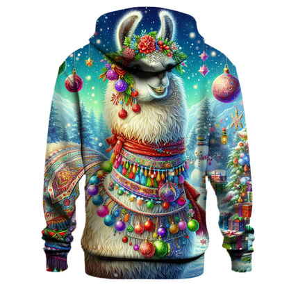 Cheerful Christmas Llama Hoodie