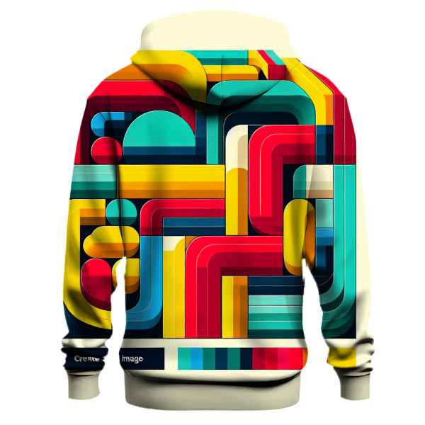 Colorful 70s Rainbow Blocks Hoodie