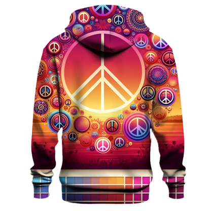 Sunset Peace Signs Hoodie