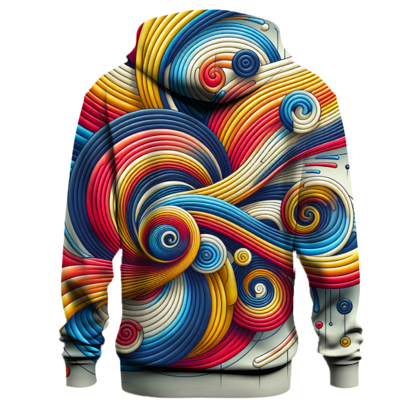 Funky Geometric Spirals Hoodie Lightweight Hoodies