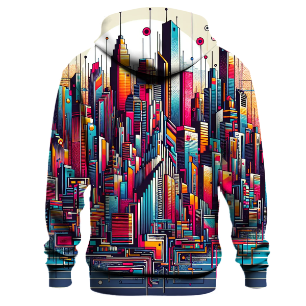 Digital Skyline Design Hoodie Hoodies Fashion